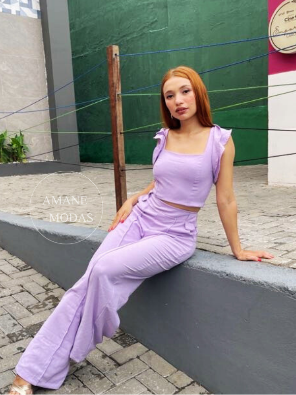 CONJUNTO ELEGANCE - CROPPED + CALÇA PANTALONA